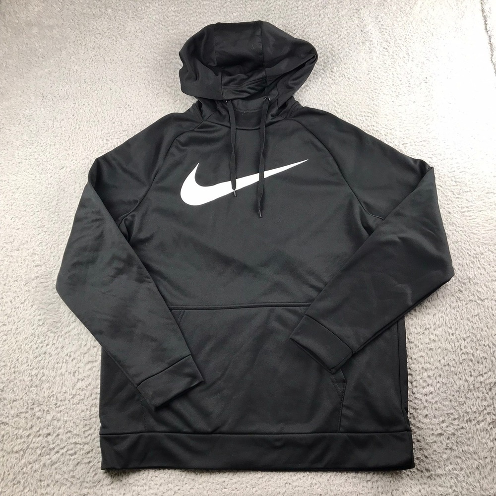 Nike Therma-FIT Pullover Swoosh Training Hoodie Mens L Black Sweater NEW NWT